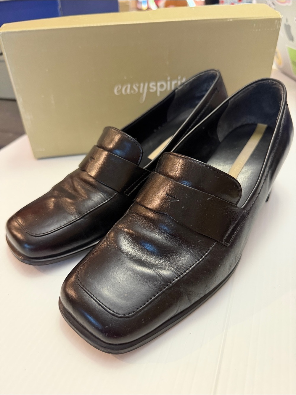 Easy Spirit “Dearfield” Women’s Black Leather Shoes Size 7.5 W